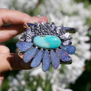 Paloma Stipp Turquoise Floral cuff